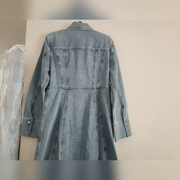 H&M denim maxi dress front buttons denim blue washed sz M BNWT - Picture 11 of 13